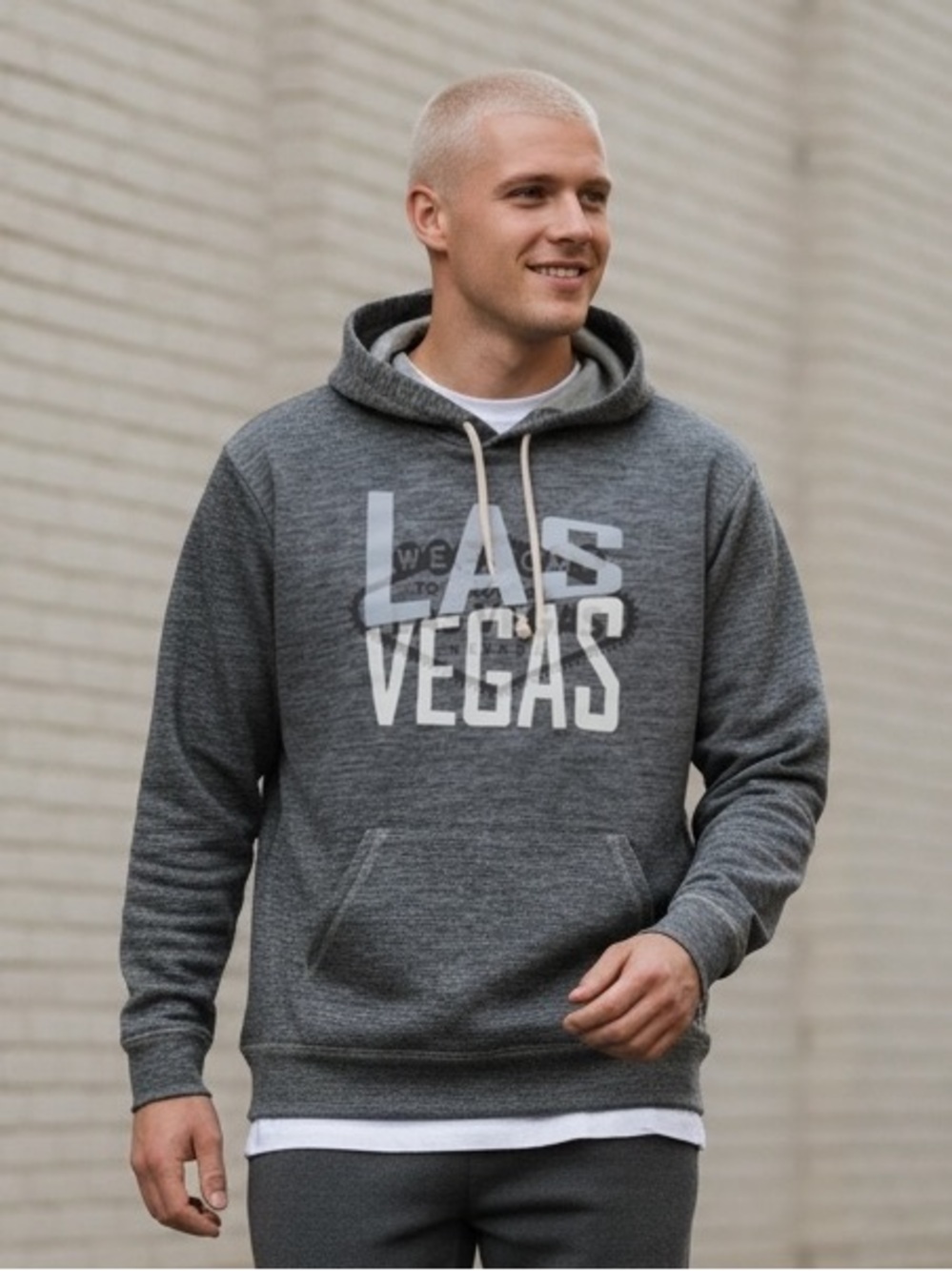 LAS VEGAS Adult Medium Gray Hoodie Sweatshirt
